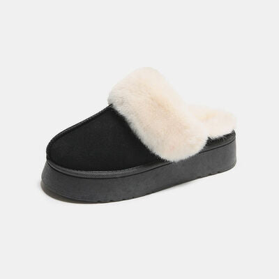 Center-Seam Platform Slippers