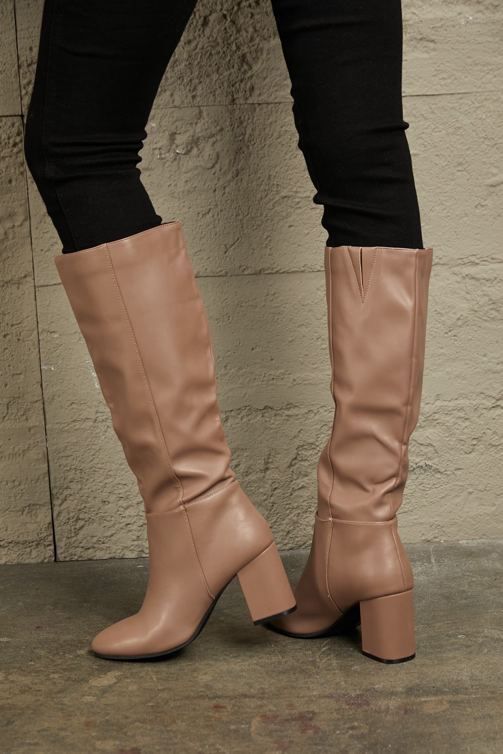 East Corp Block Heel Knee High Boots