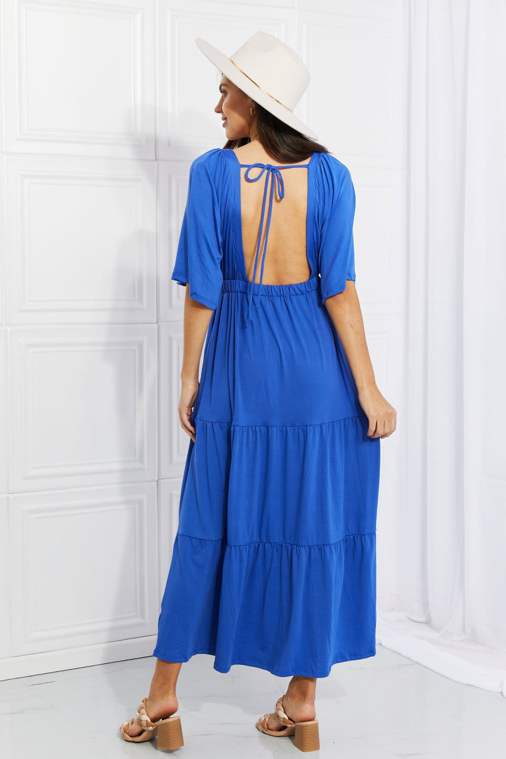 Flare Sleeve Tiered Maxi Dress