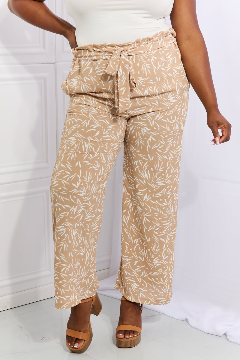 Heimish Geometric Printed Pants in Tan