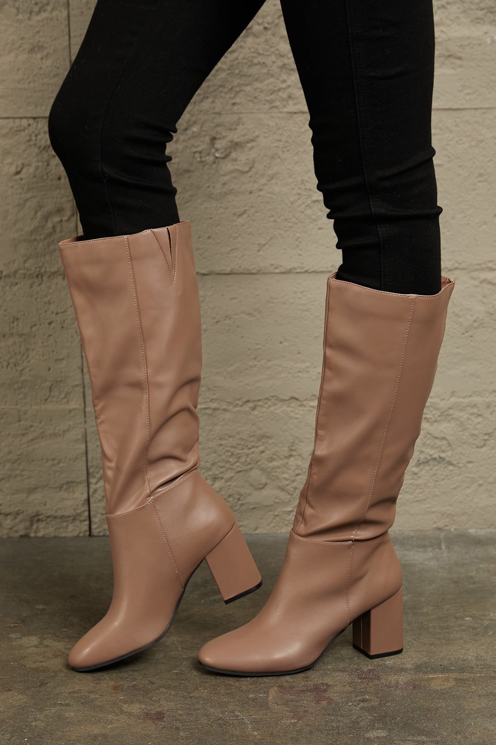 East Corp Block Heel Knee High Boots