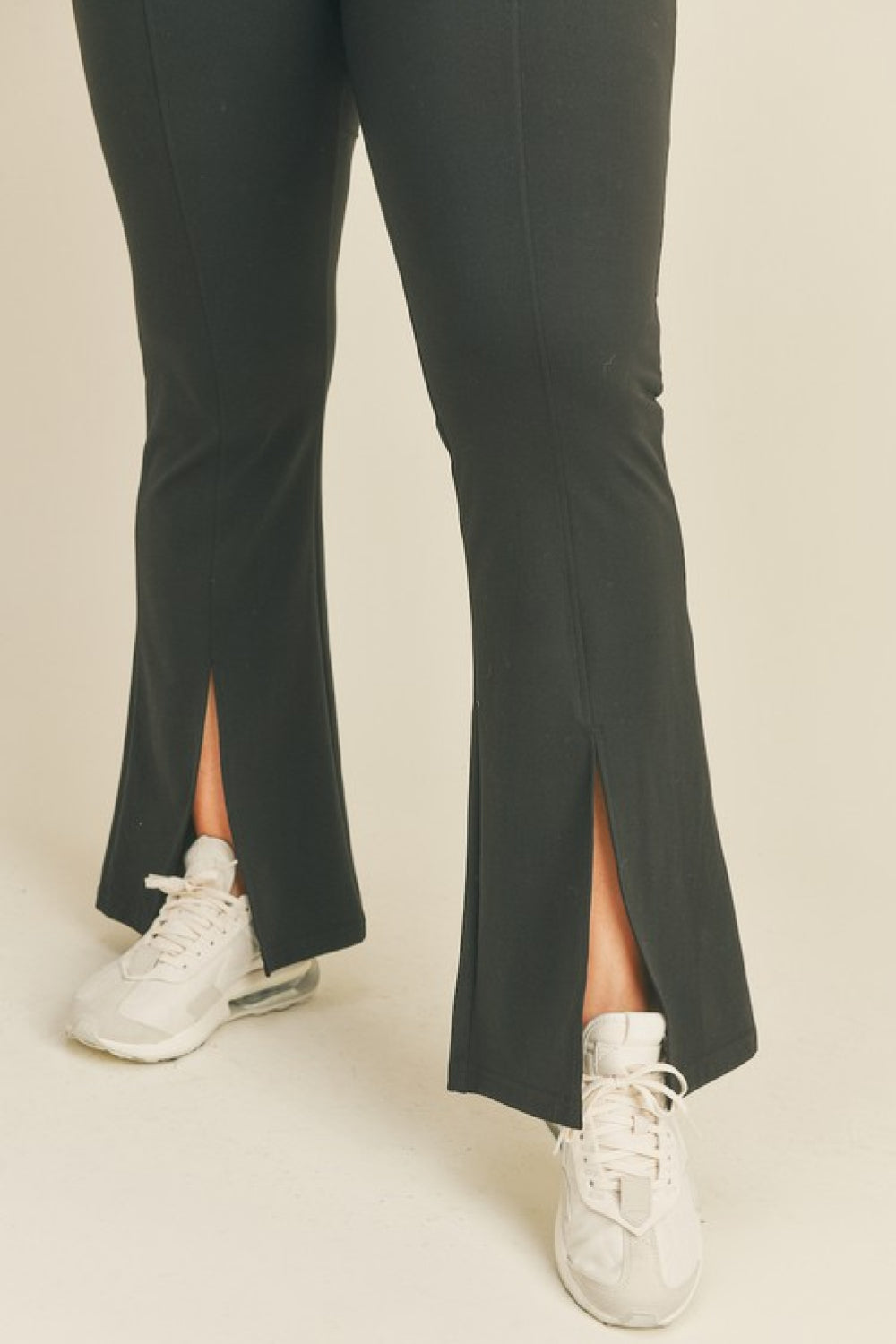 Kimberly C Slit Flare Leg Pants in Black