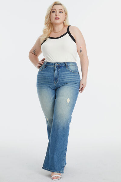 Ultra High-Waist Gradient Bootcut Jeans