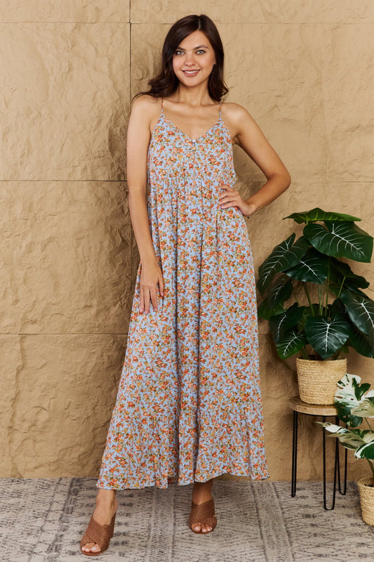 Take Your Chances Floral Halter Neck Maxi Dress