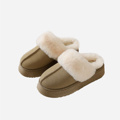 Center-Seam Platform Slippers