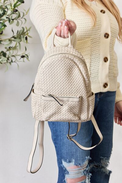 Leather Woven Backpack