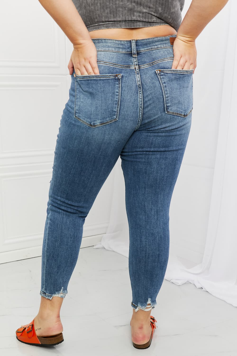 Judy Blue Dahlia Distressed Patch Jeans