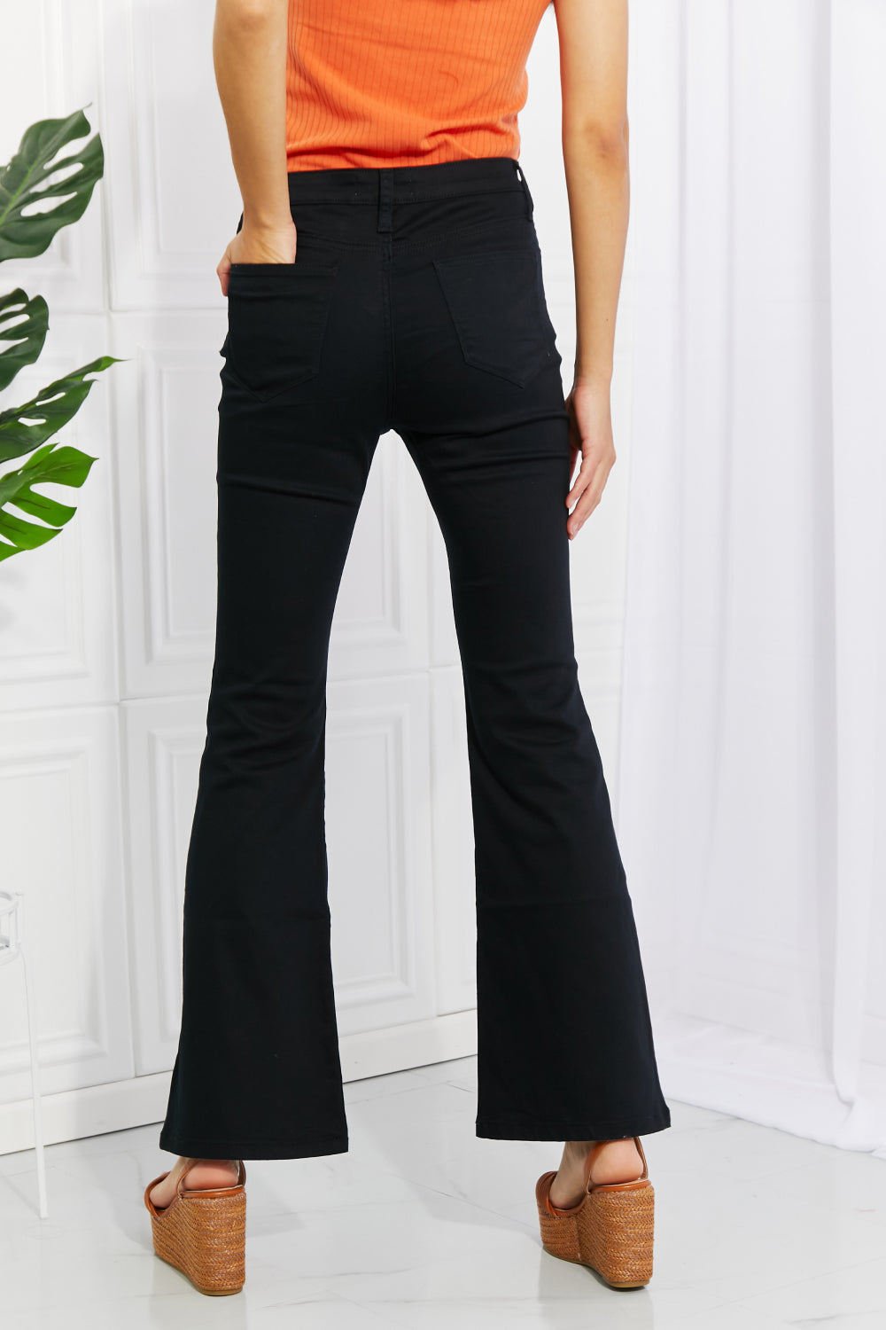 Zenana Clementine High-Rise Bootcut Jeans in Black