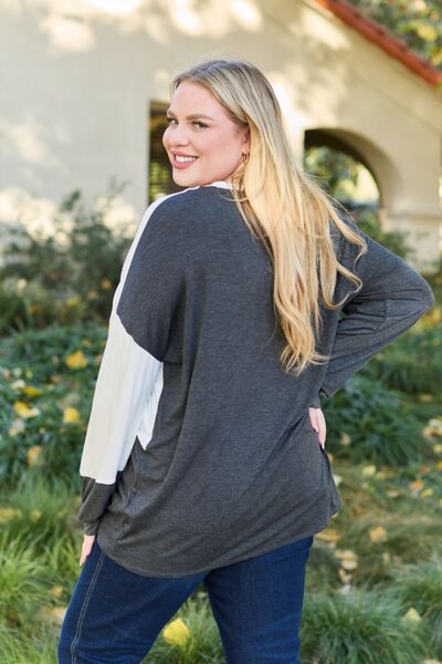 Celeste Design Contrast Long Sleeve Top