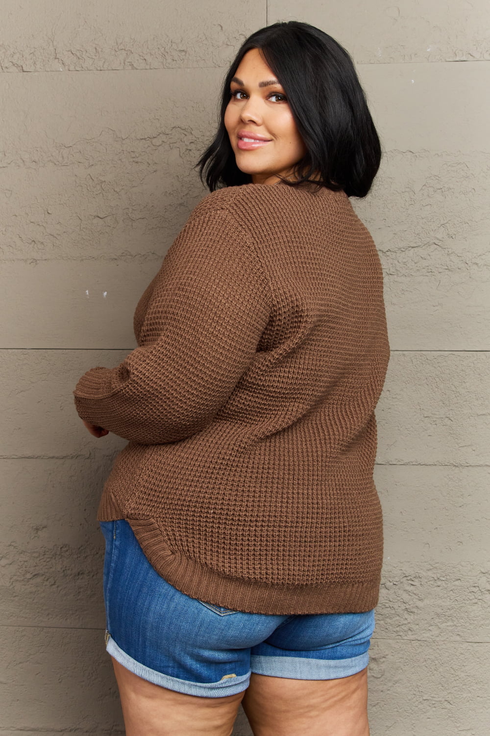 Breezy Days Waffle Knit Sweater