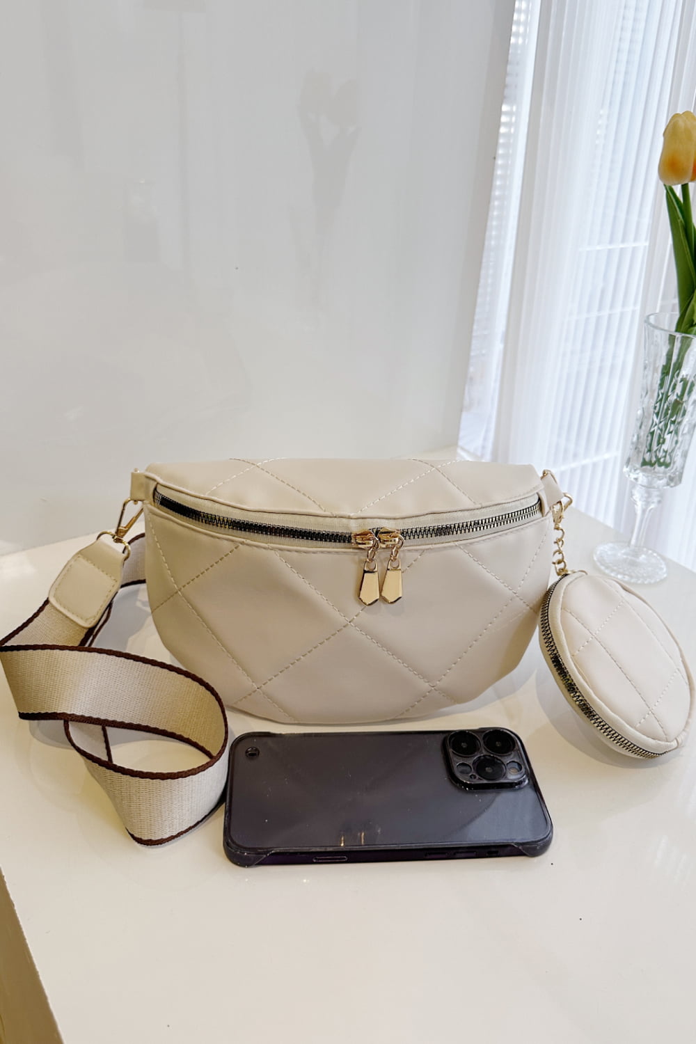 Elegant Essentials Leather Sling Bag with Small Purse